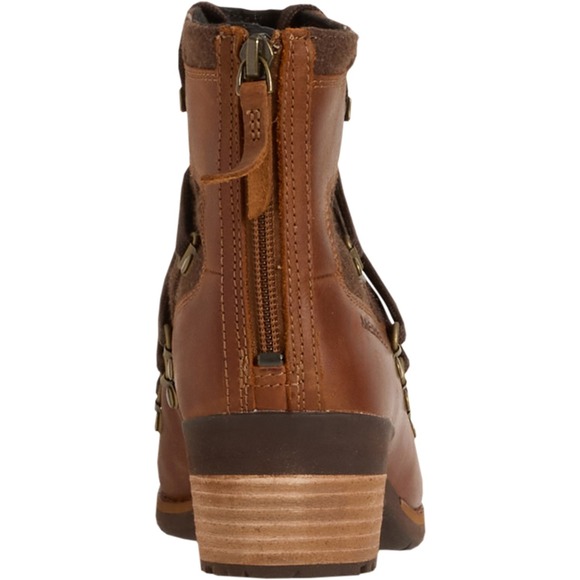 Merrell Women Boots Sz 10.5 Shiloh II Warm Leather Oak Ankle Block Heel Zip Back - Picture 5 of 6